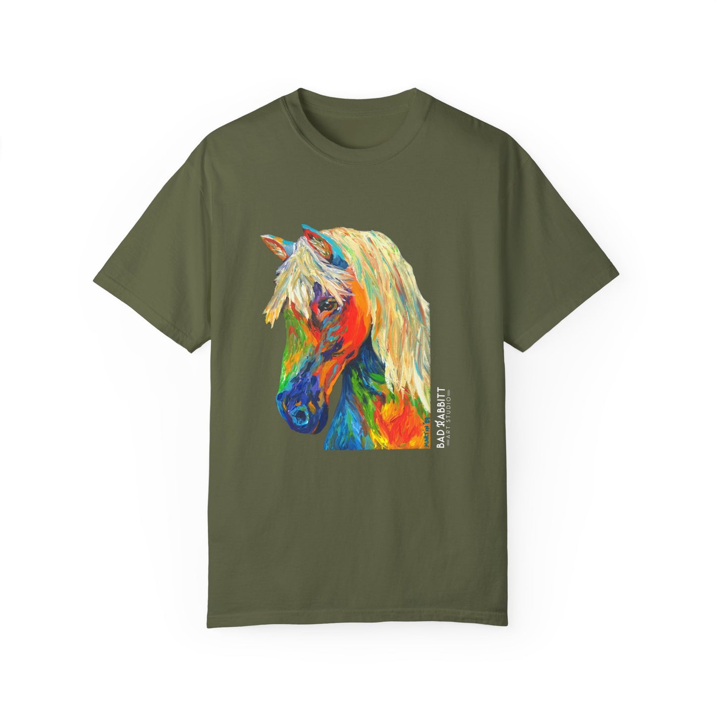 Rainbow Horse Unisex Garment-Dyed T-shirt
