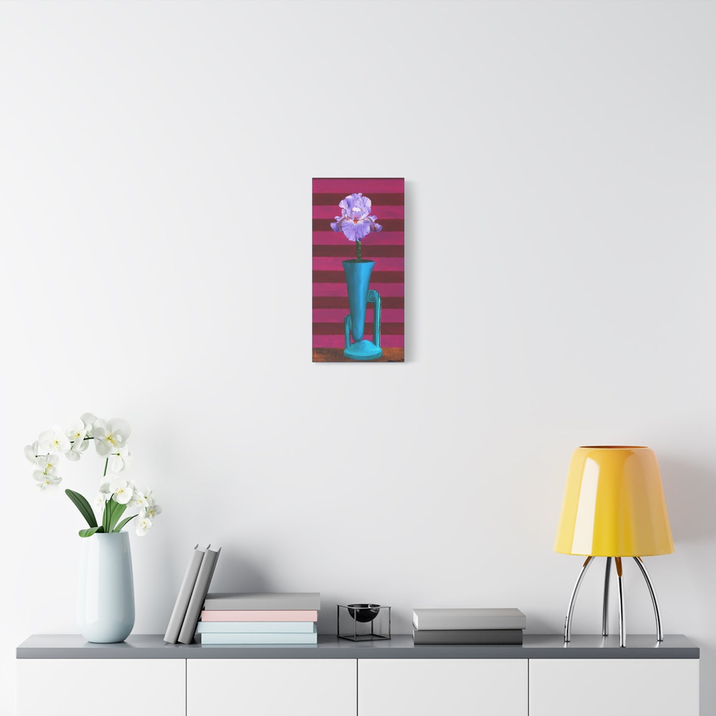 Purple Iris in Art Deco Vase Canvas Gallery Wrap