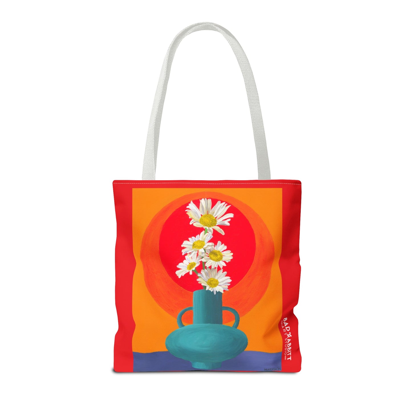 Wild Daisies in Teal Vase Tote Bag (AOP)