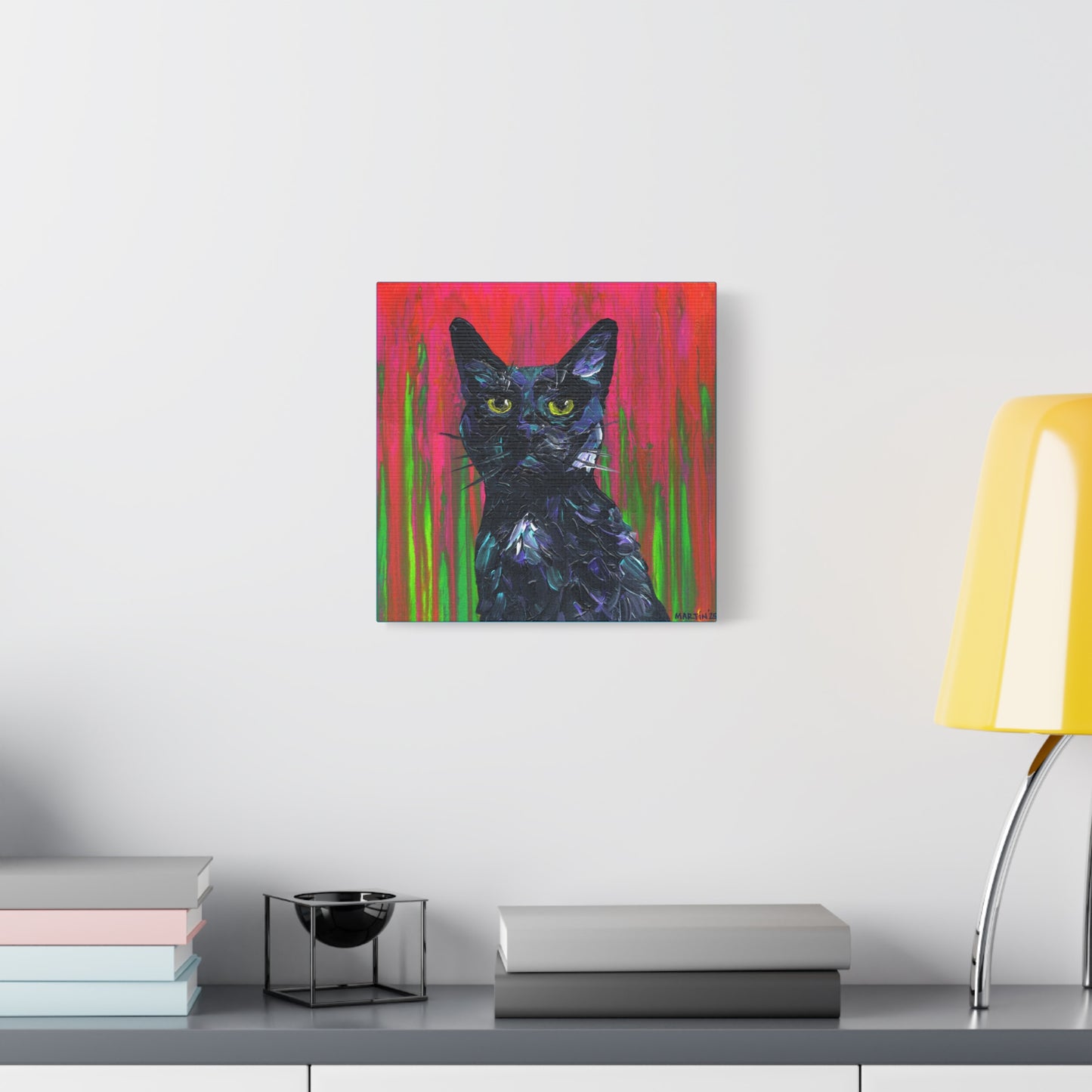 Abstract Black Cat Matte Canvas, Stretched, 1.25"