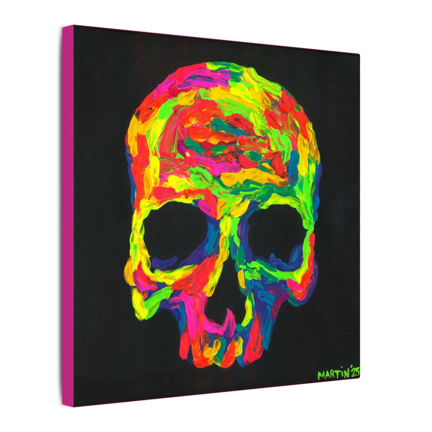 Rainbow Goopy Skull Canvas Gallery Wrap