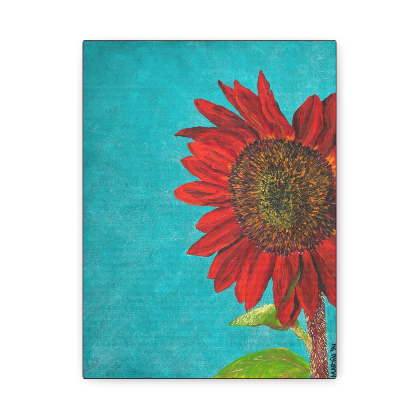 Red Sunflower Canvas Gallery Wrap