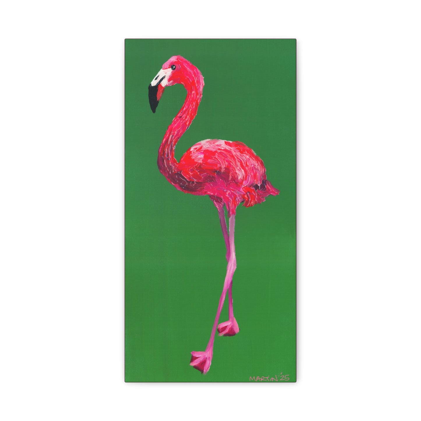 Magenta Flamingo Matte Canvas, Stretched, 1.25"