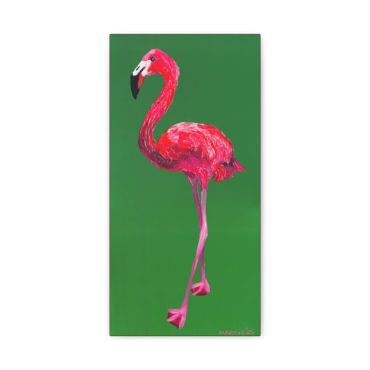 Magenta Flamingo Matte Canvas, Stretched, 1.25"