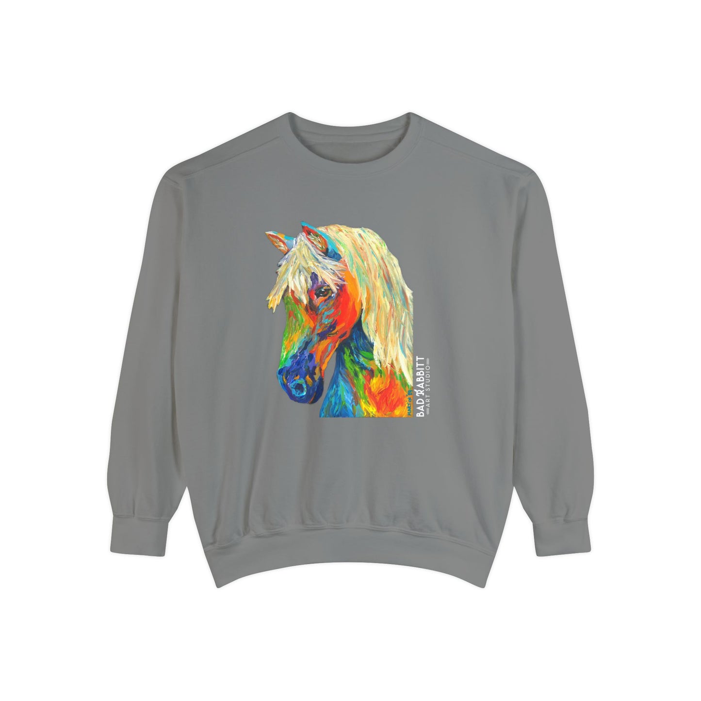 Rainbow Horse Unisex Garment-Dyed Sweatshirt
