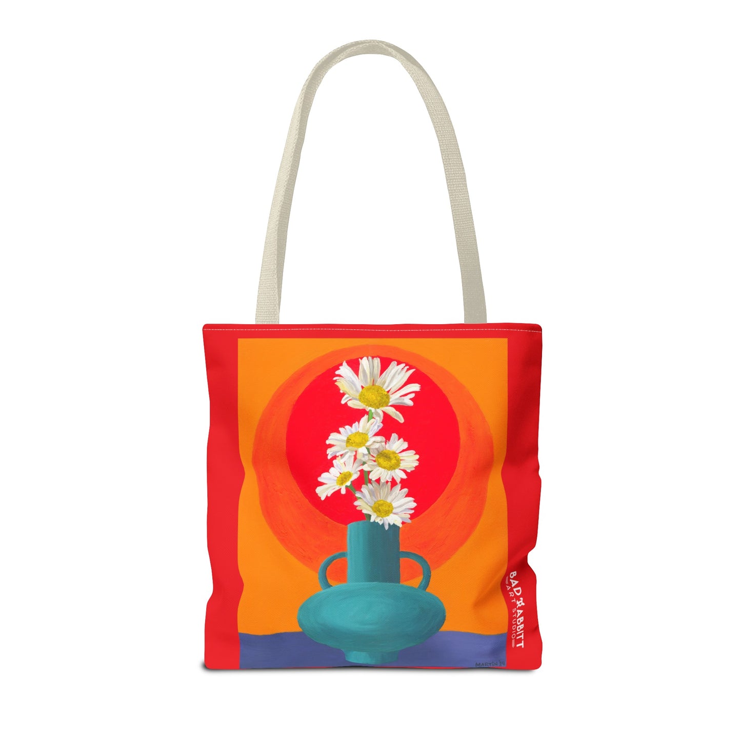 Wild Daisies in Teal Vase Tote Bag (AOP)