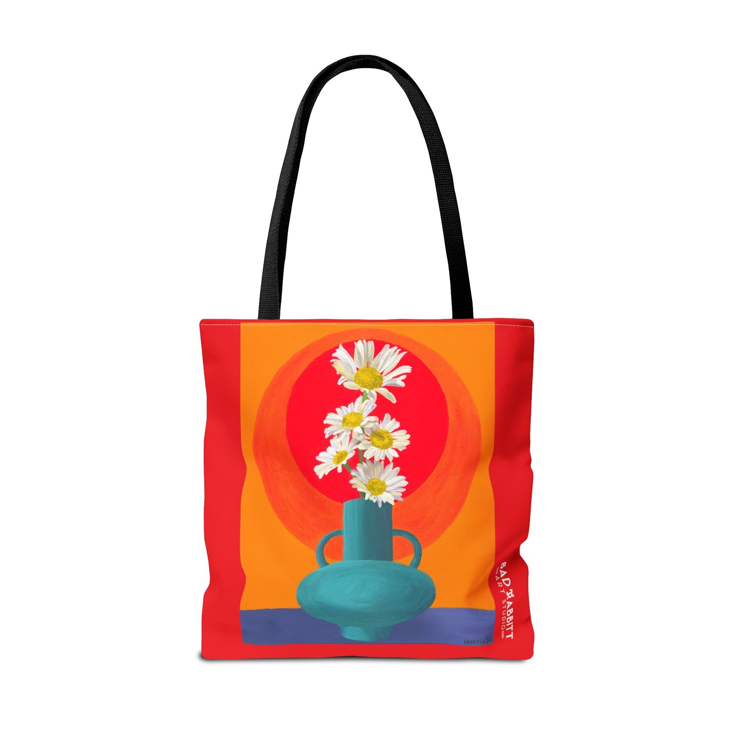 Wild Daisies in Teal Vase Tote Bag (AOP)