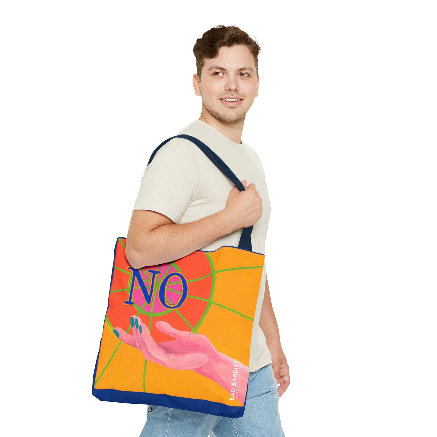 "No" Hand Tote Bag (AOP)