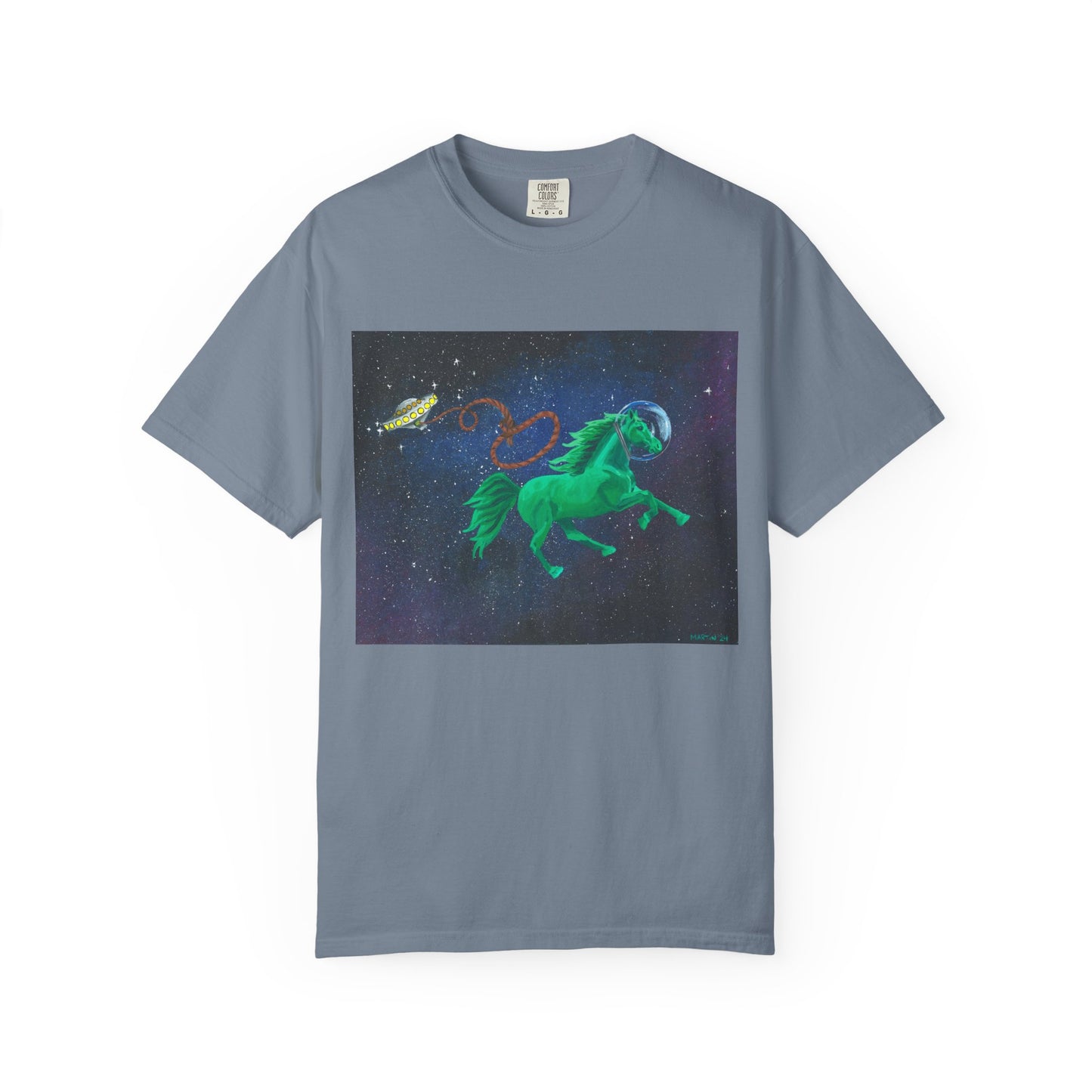 Space Horse Unisex Garment-Dyed T-shirt