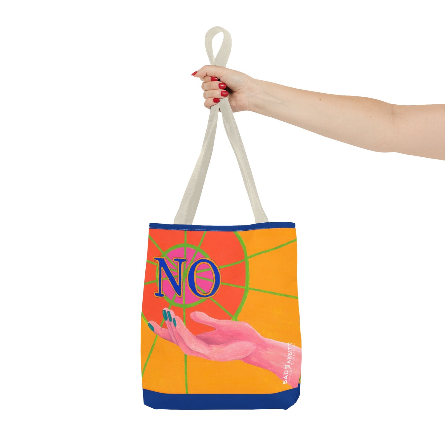 "No" Hand Tote Bag (AOP)