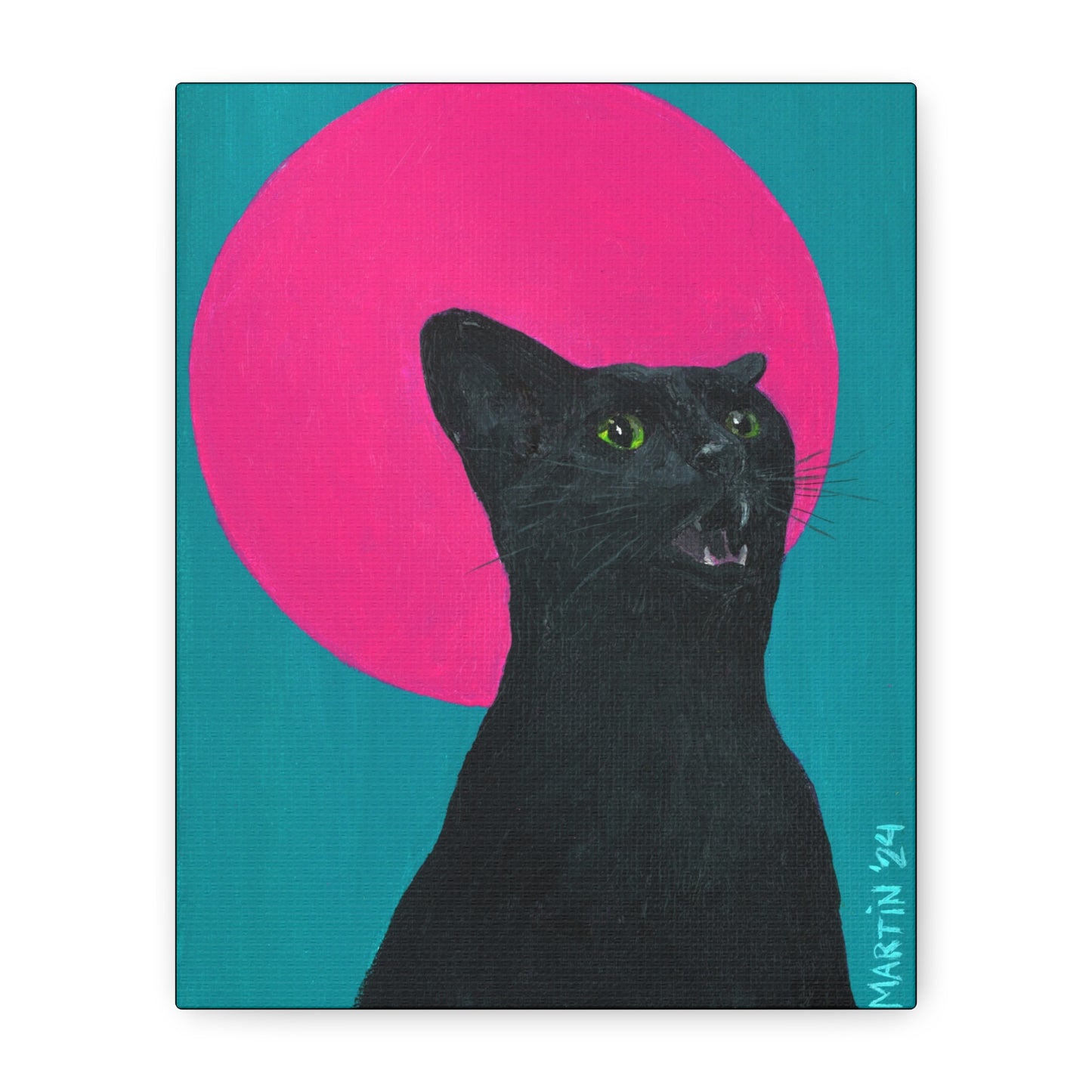Black Cat Screm Canvas Gallery Wrap