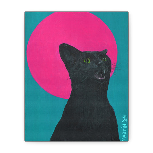 Black Cat Screm Canvas Gallery Wrap