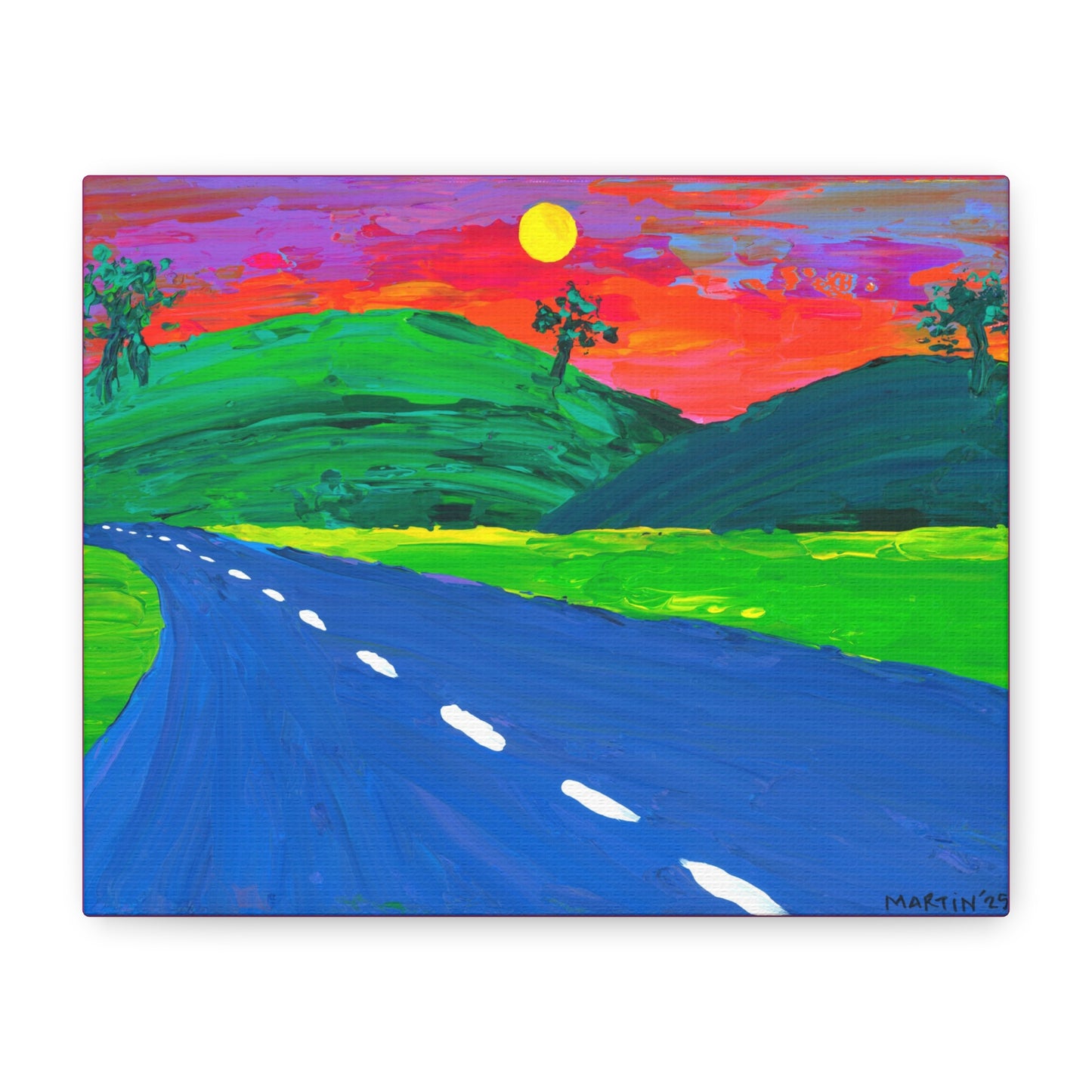 Neon Road Matte Canvas, Stretched, 1.25"