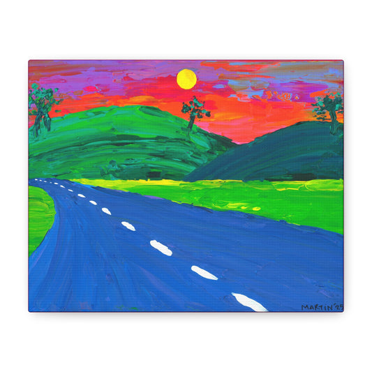 Neon Road Matte Canvas, Stretched, 1.25"