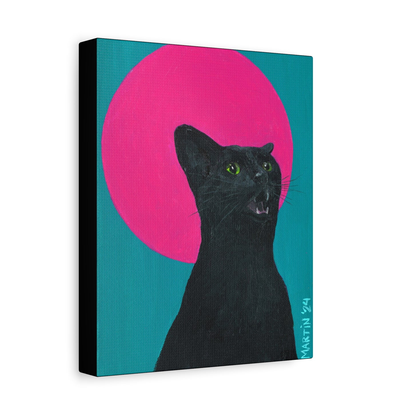 Black Cat Screm Canvas Gallery Wrap