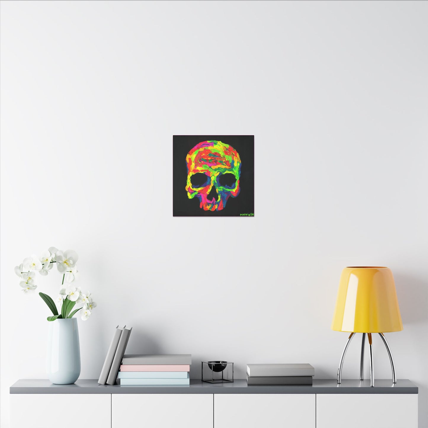 Rainbow Goopy Skull Canvas Gallery Wrap