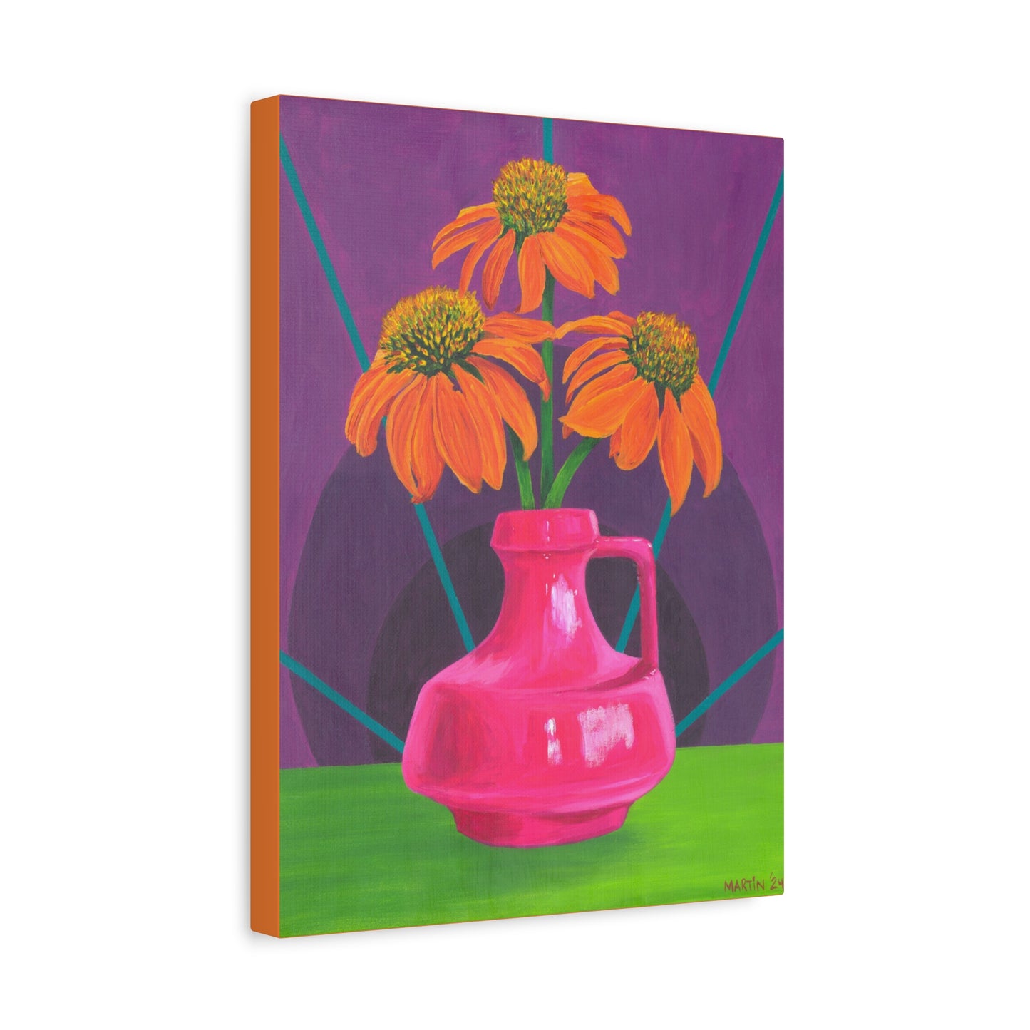 Orange Coneflowers Canvas Gallery Wrap