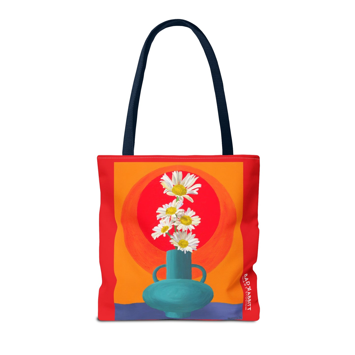 Wild Daisies in Teal Vase Tote Bag (AOP)