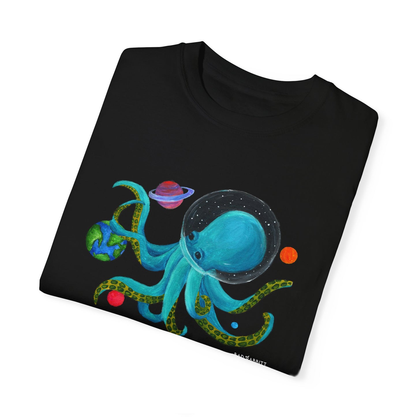 Octopus in Space Unisex Garment-Dyed T-shirt