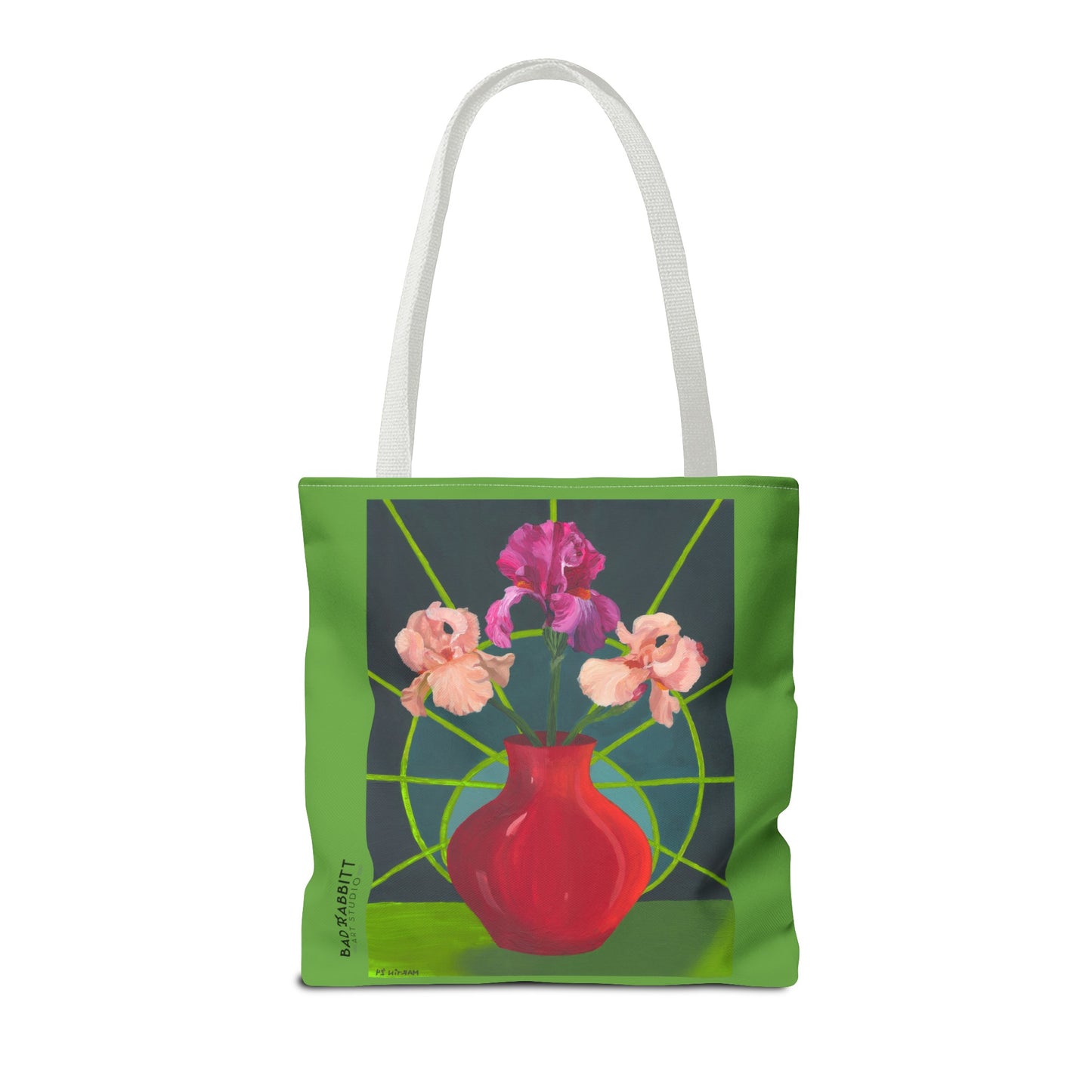 Three Pink Irises Tote Bag (AOP)