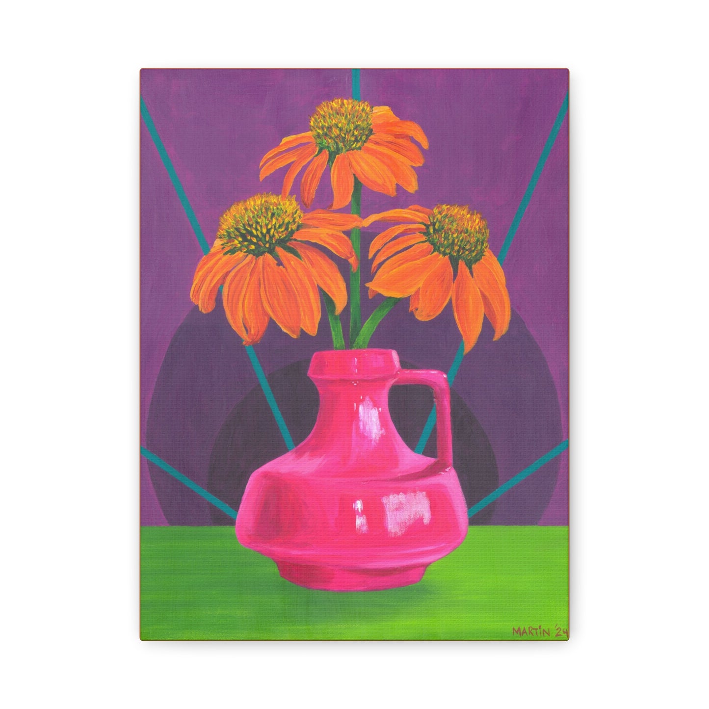 Orange Coneflowers Canvas Gallery Wrap