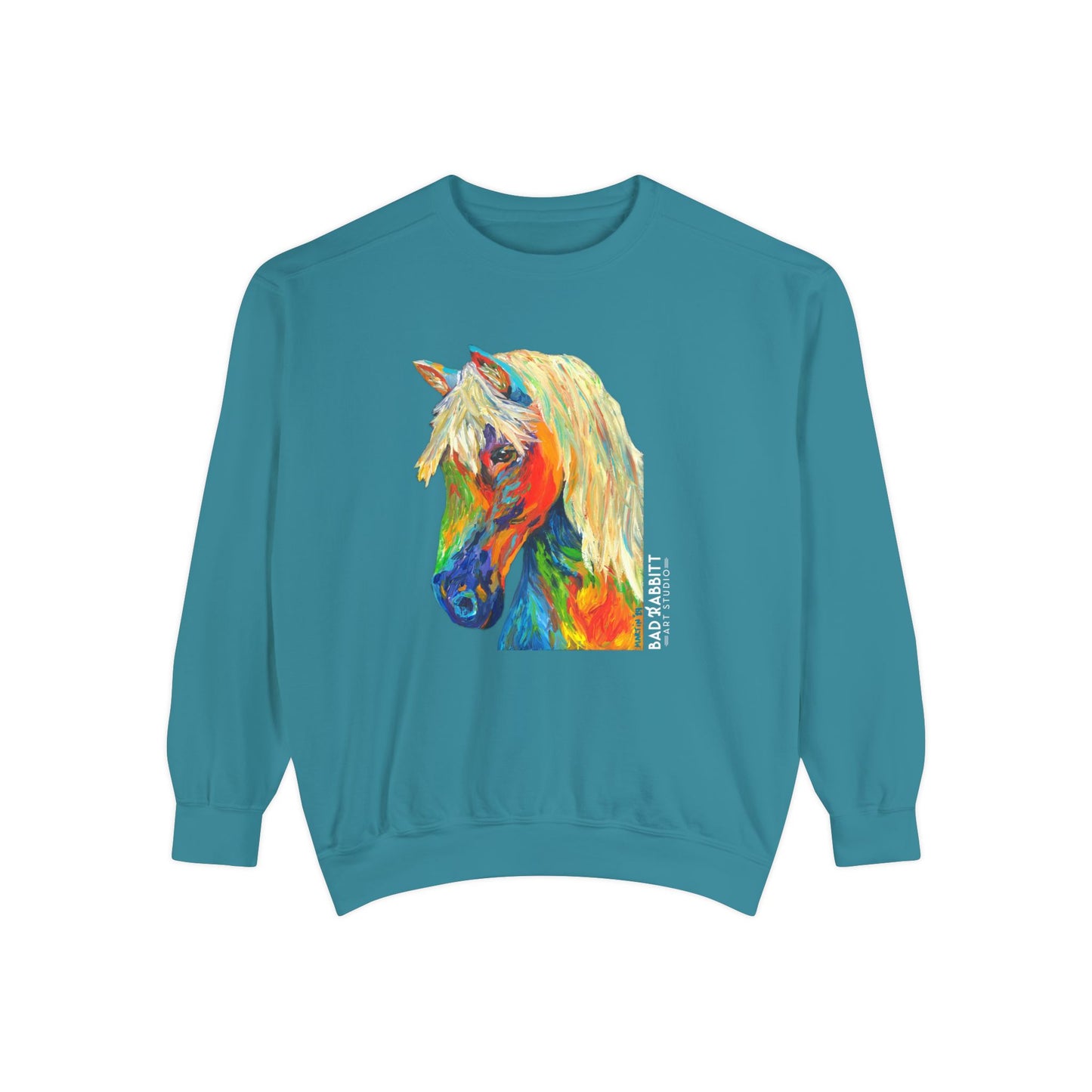 Rainbow Horse Unisex Garment-Dyed Sweatshirt