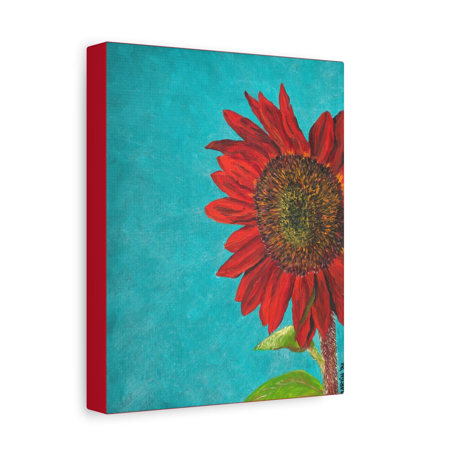 Red Sunflower Canvas Gallery Wrap