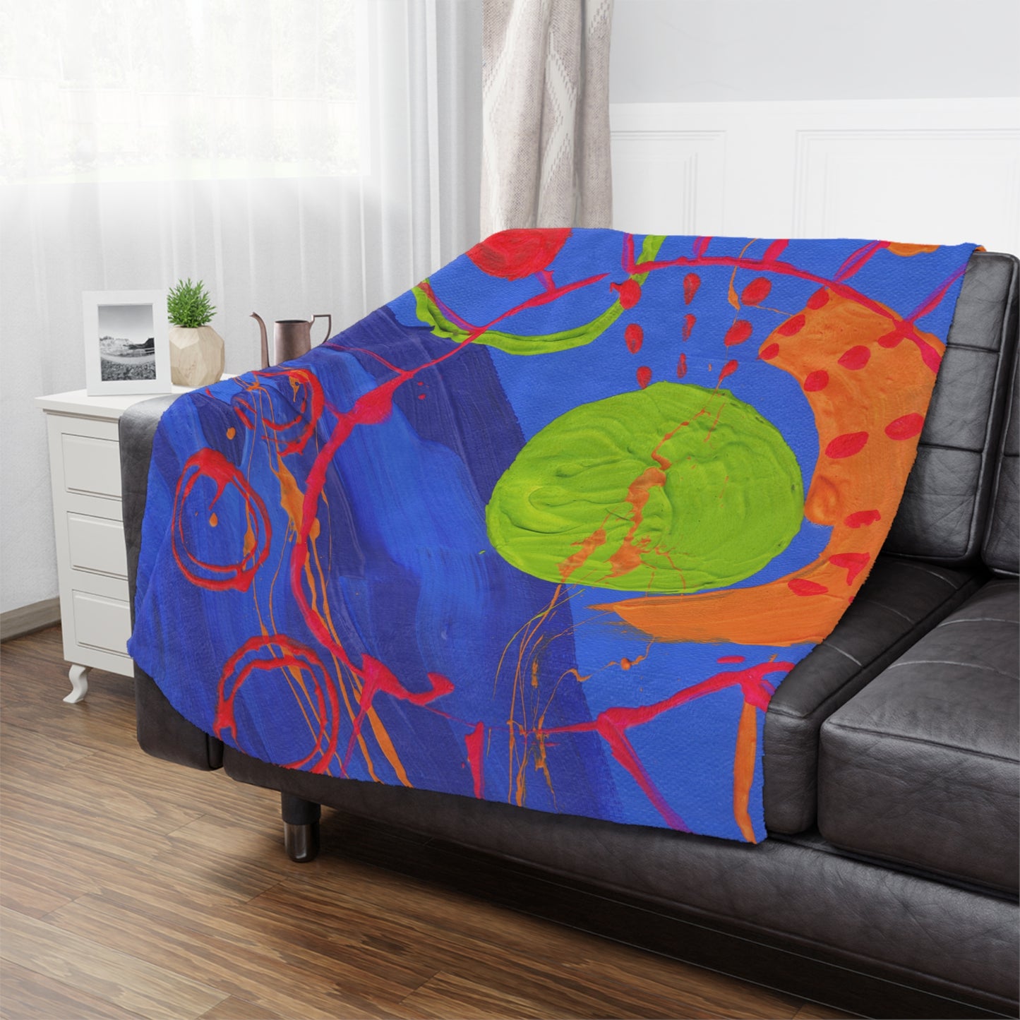 "Cobalt Abstract" Minky Blanket