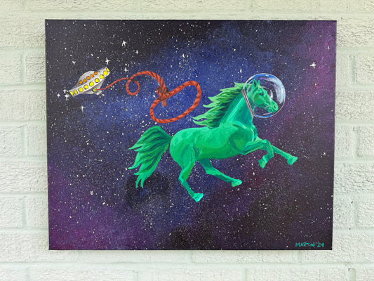 Space Horse - Original Art - Acrylic on Gallery Canvas - 16x20"