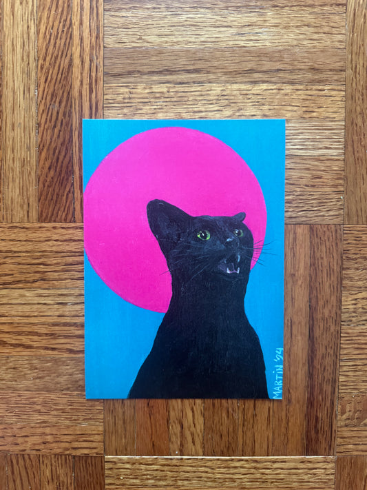 Black Cat Scream Print - 5x7 - FREE SHIPPING IN THE US