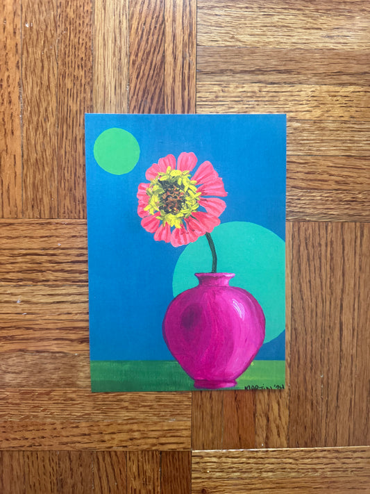 Mini Zinnie Print - 5x7" - FREE SHIPPING IN THE US