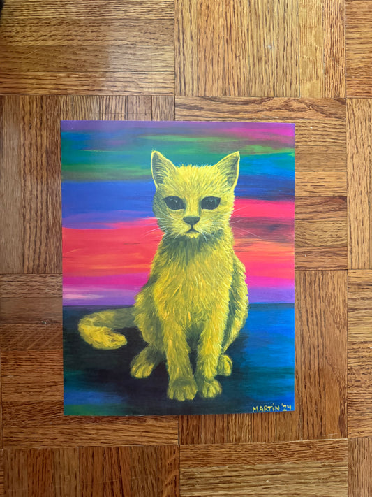 Golden Cat Print - FREE SHIPPING IN THE US