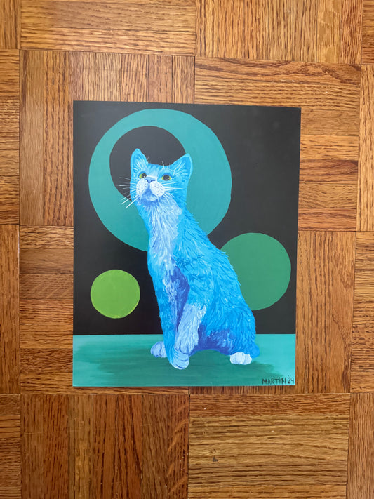 Teal Tabby Print - FREE SHIPPING IN THE US.