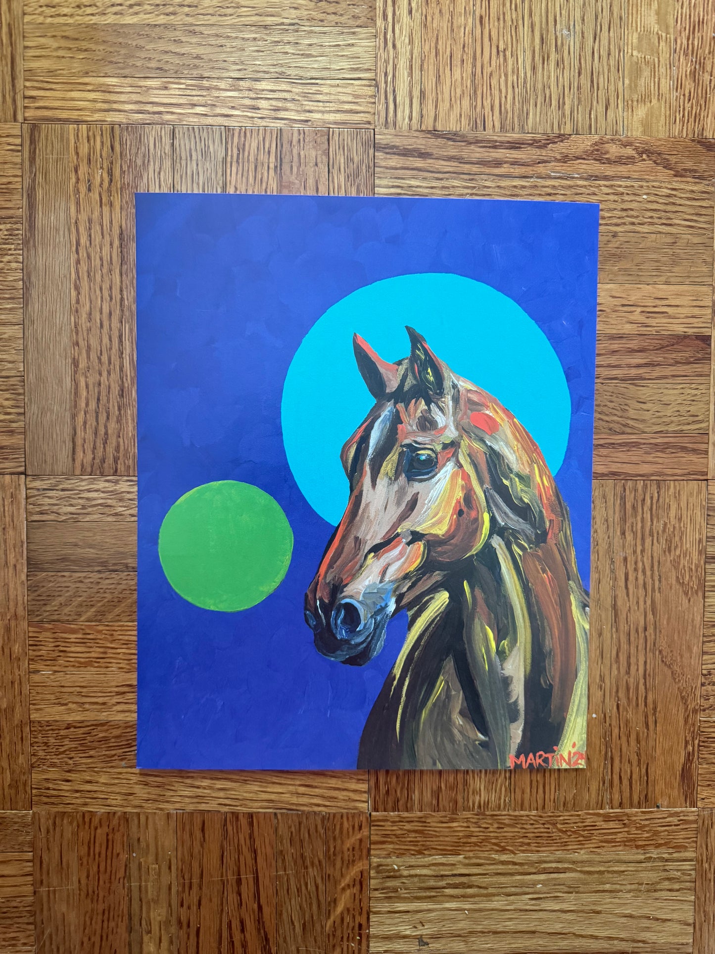 Brown Abstract Horse Print - FREE SHIPPING IN THE US