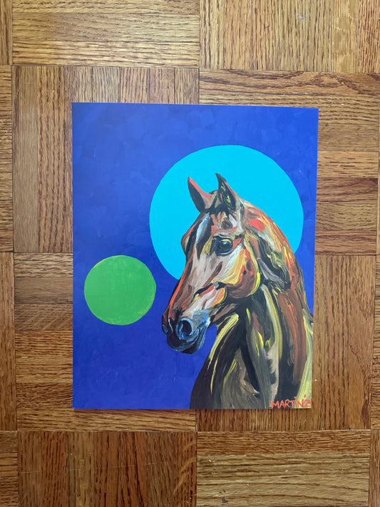 Brown Abstract Horse Print - FREE SHIPPING IN THE US