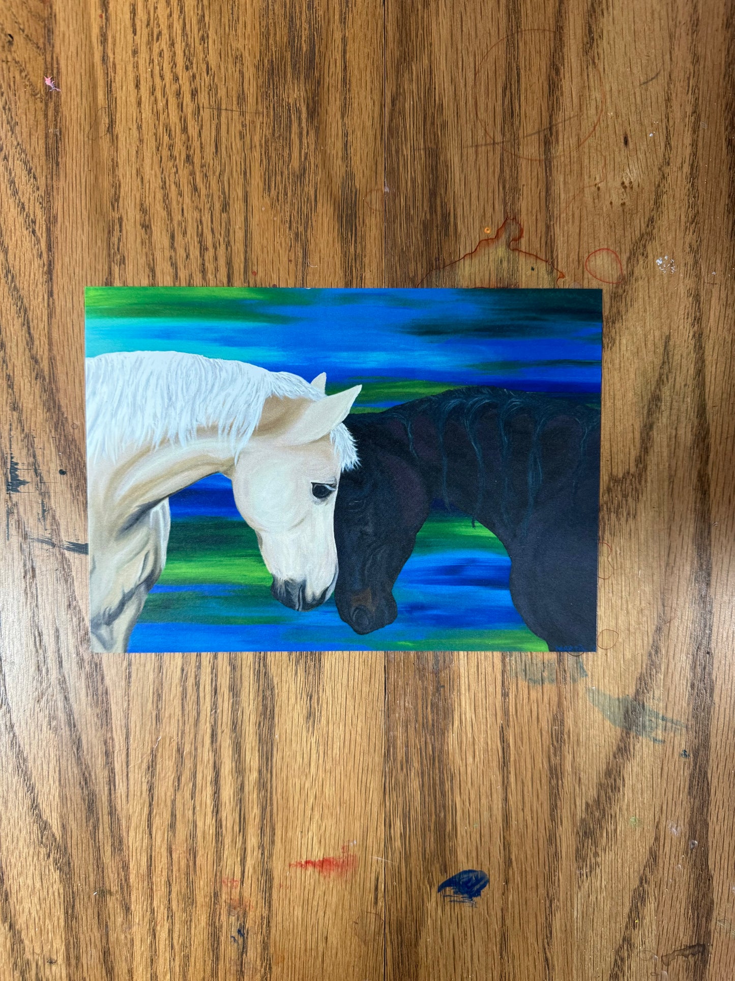 Black and White Horses Print - FREE SHIPPING IN THE US