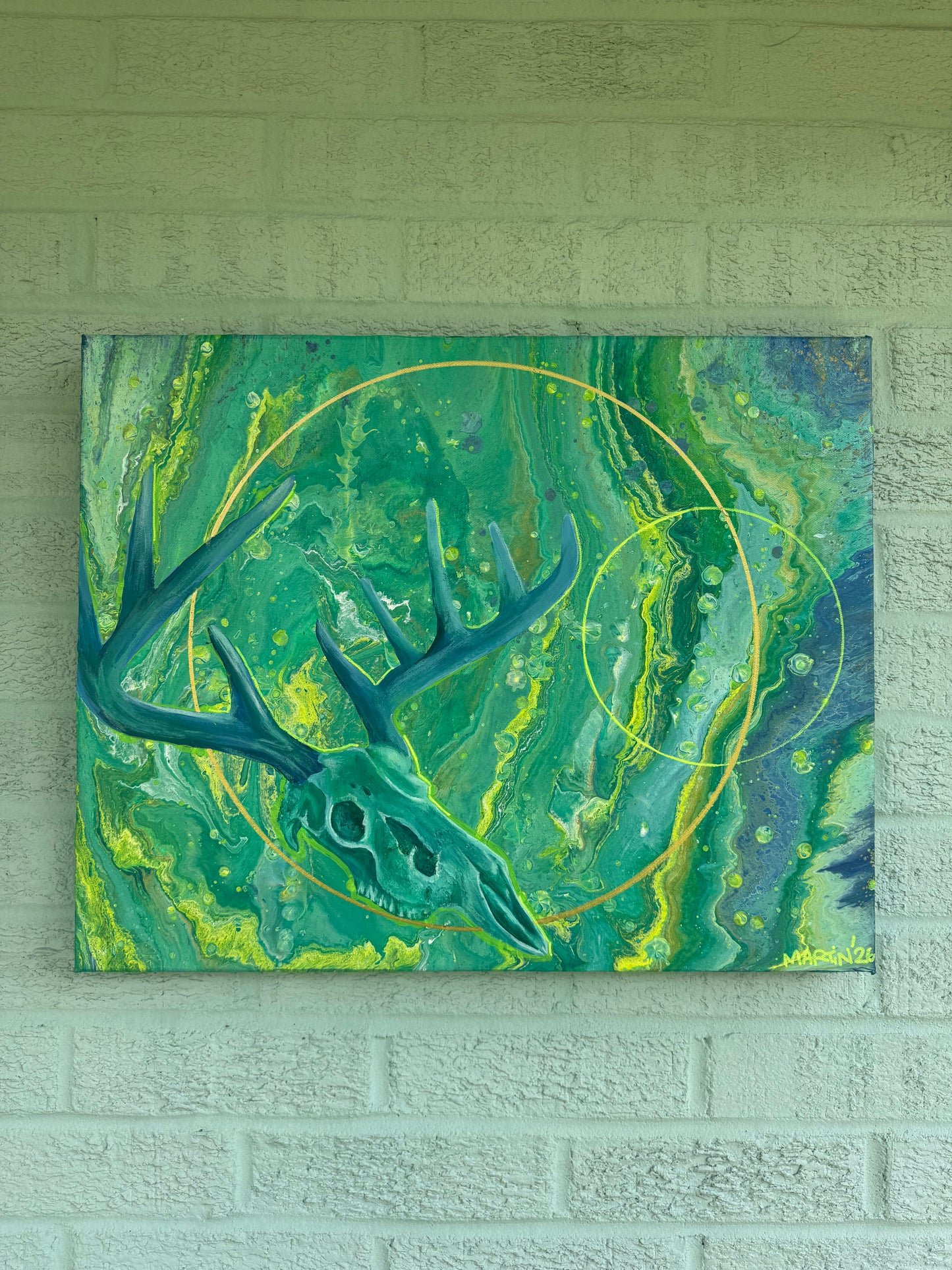 "Floating" Original painting - Acrylic on 16x20" Gallery Canvas - FREE SHIPPING IN THE US