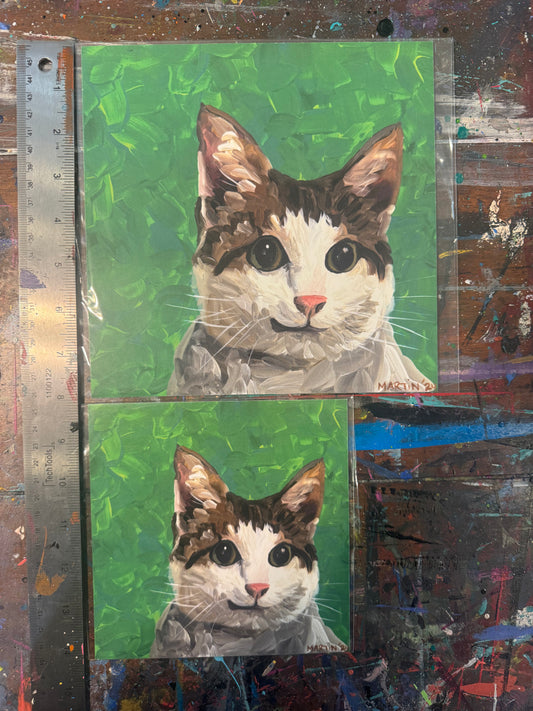 Goofy Tabby Cat - high quality paper print - FREE SHIPPING IN THE U.S.