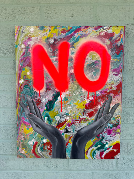 "NO 3" Original Painting - Acrylic on 16x20" Gallery Canvas - FREE SHIPPING IN THE U.S.