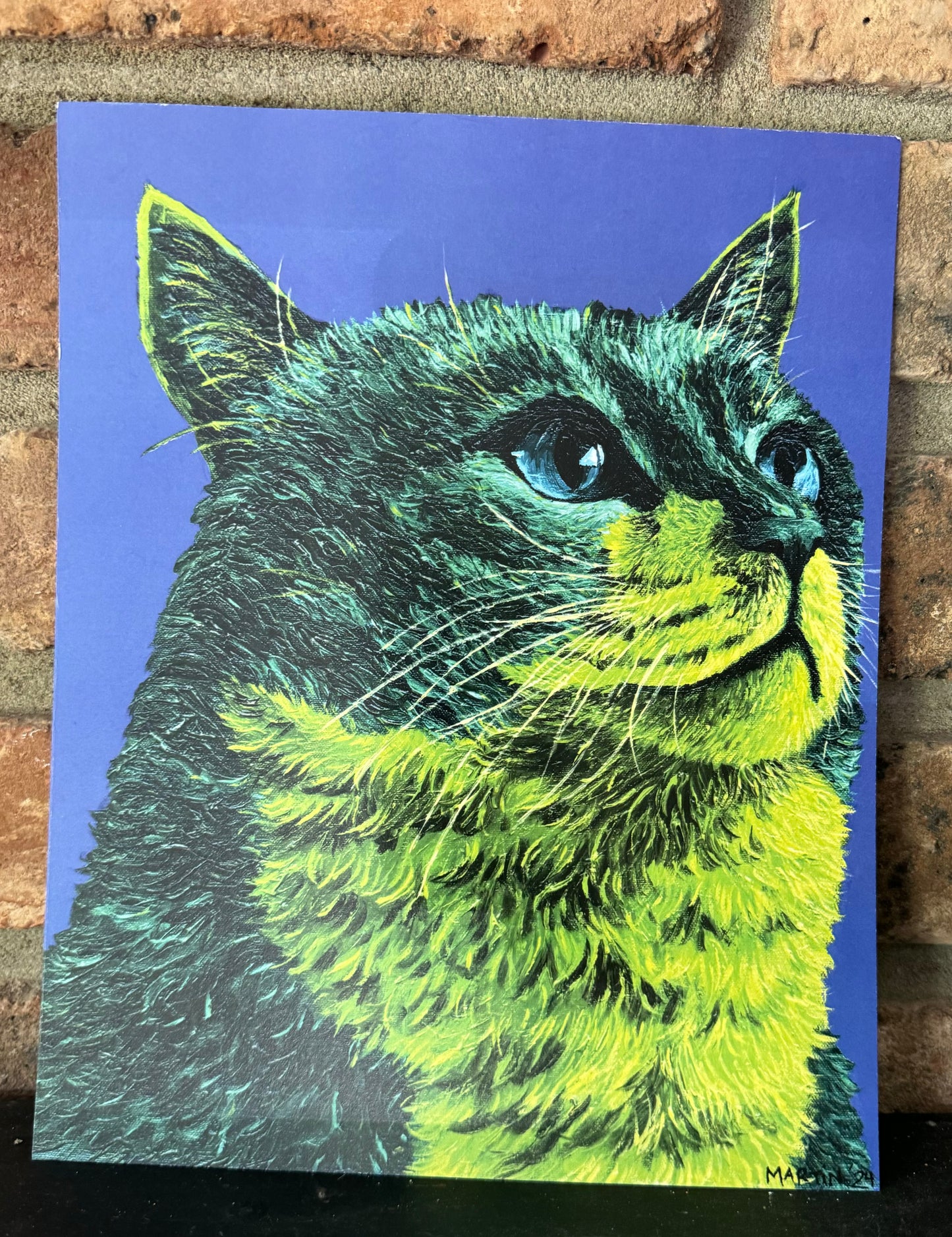 Green Kitty Print - FREE SHIPPING IN THE US