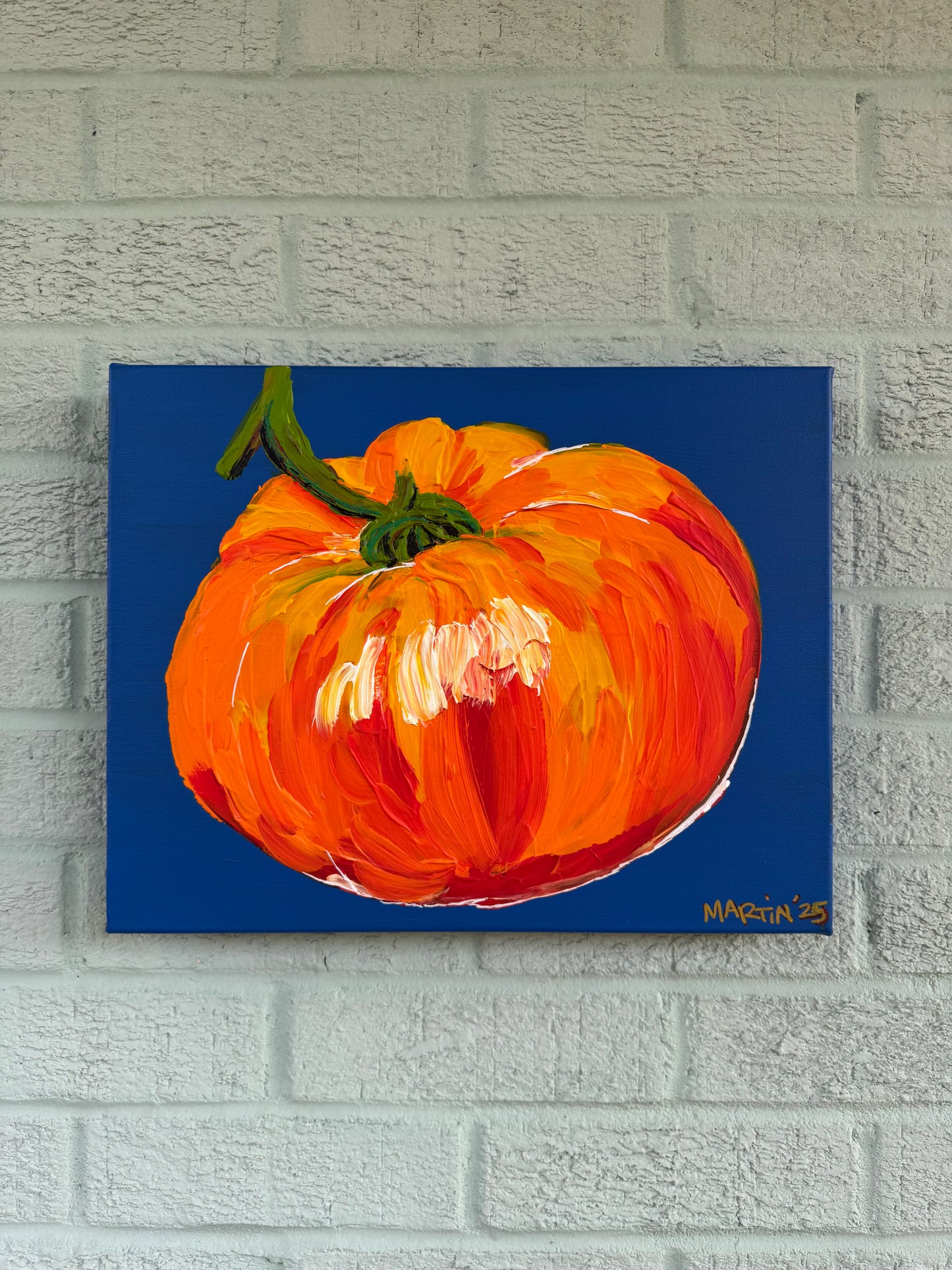 Funky Yellow Tomato 1 - Original 11x14" Painting - Acrylic on Gallery Canvas - FREE SHIPPING IN THE US