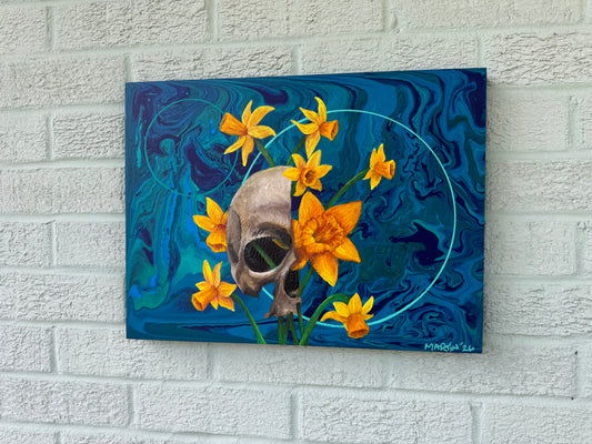 "Spring Rebirth" Original Painting - Acrylic on 12X16" Wood Panel - FREE SHIPPING IN THE U.S.