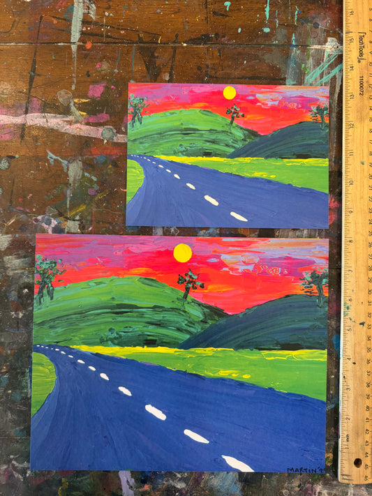 Neon Road High Quality Paper Print - FREE SHIPPING IN THE US