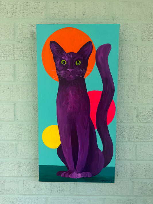 Long Cat - Original Art - Acrylic on Gallery Canvas - 10x20"
