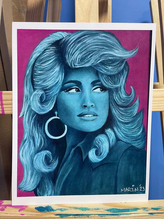 Teal Dolly Print - 8.5 x 11" - FREE SHIPPING IN THE US