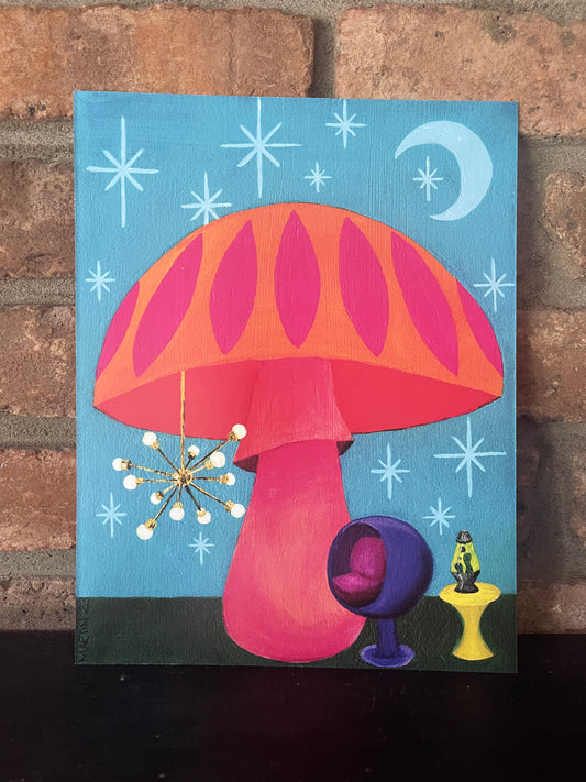 Mid Century Modern Mushroom Print - FREE SHIPPING IN THE US