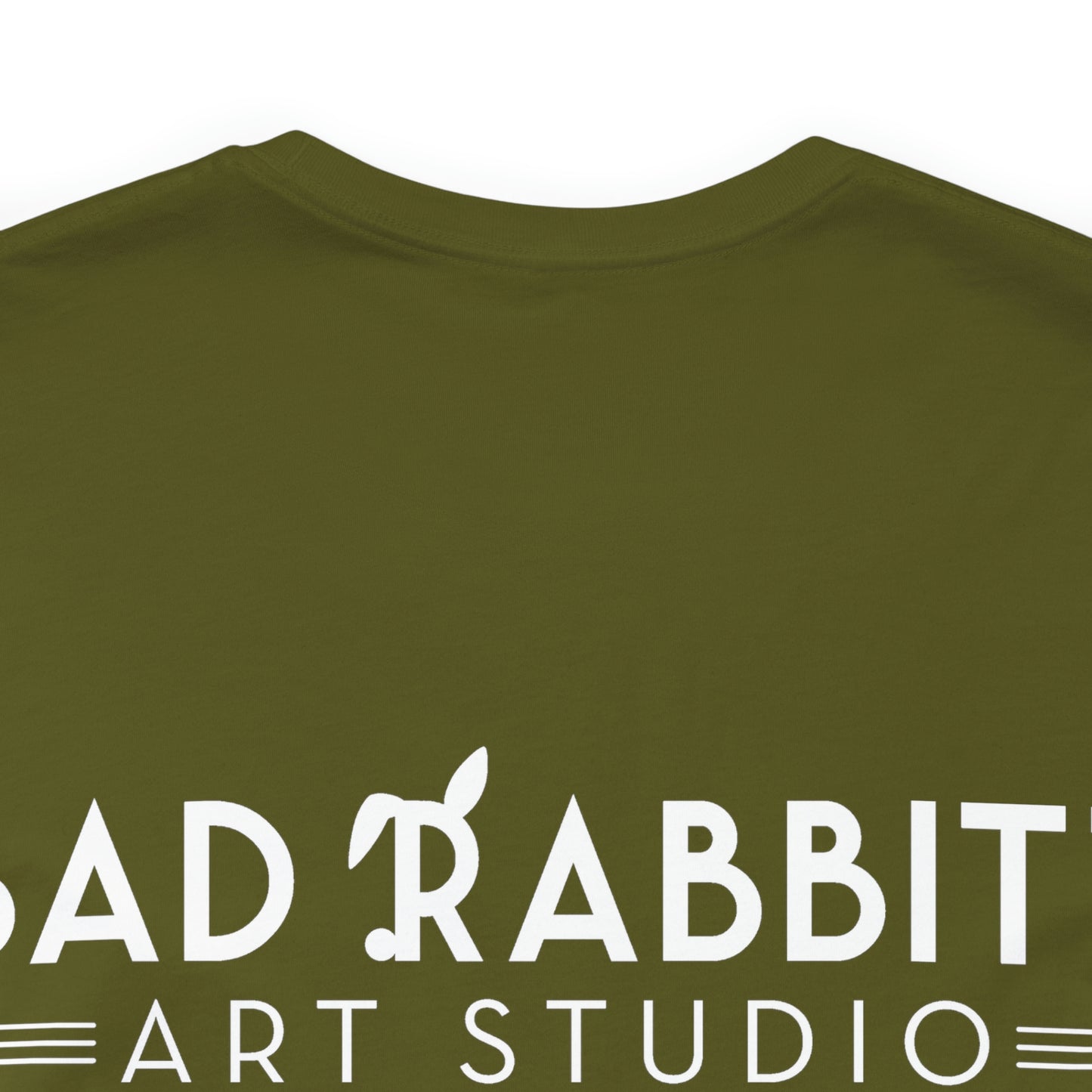 be bright do right with Bad Rabbitt Art Studio logo on back - Unisex Jersey Short Sleeve Tee