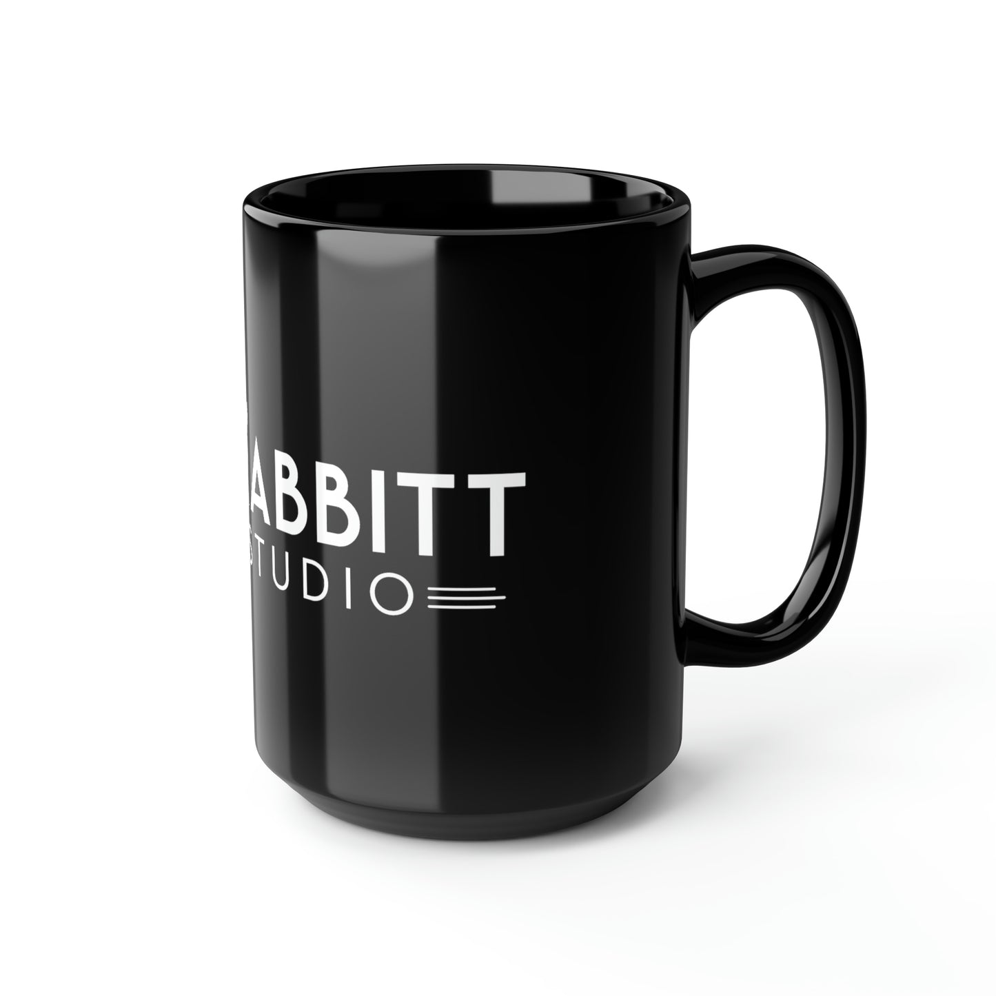 Bad Rabbitt Art Studio Black Mug, 15oz