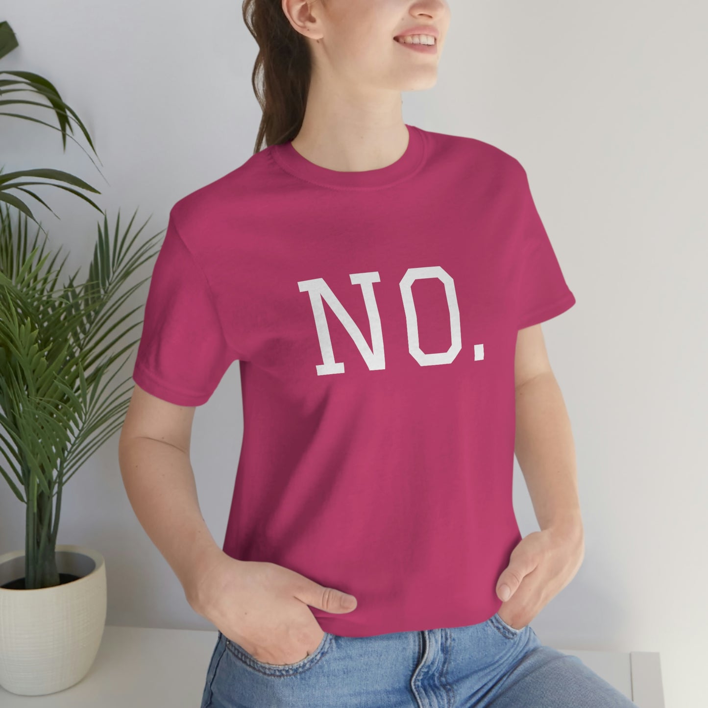 "NO" simplified Unisex Jersey Short Sleeve Tee