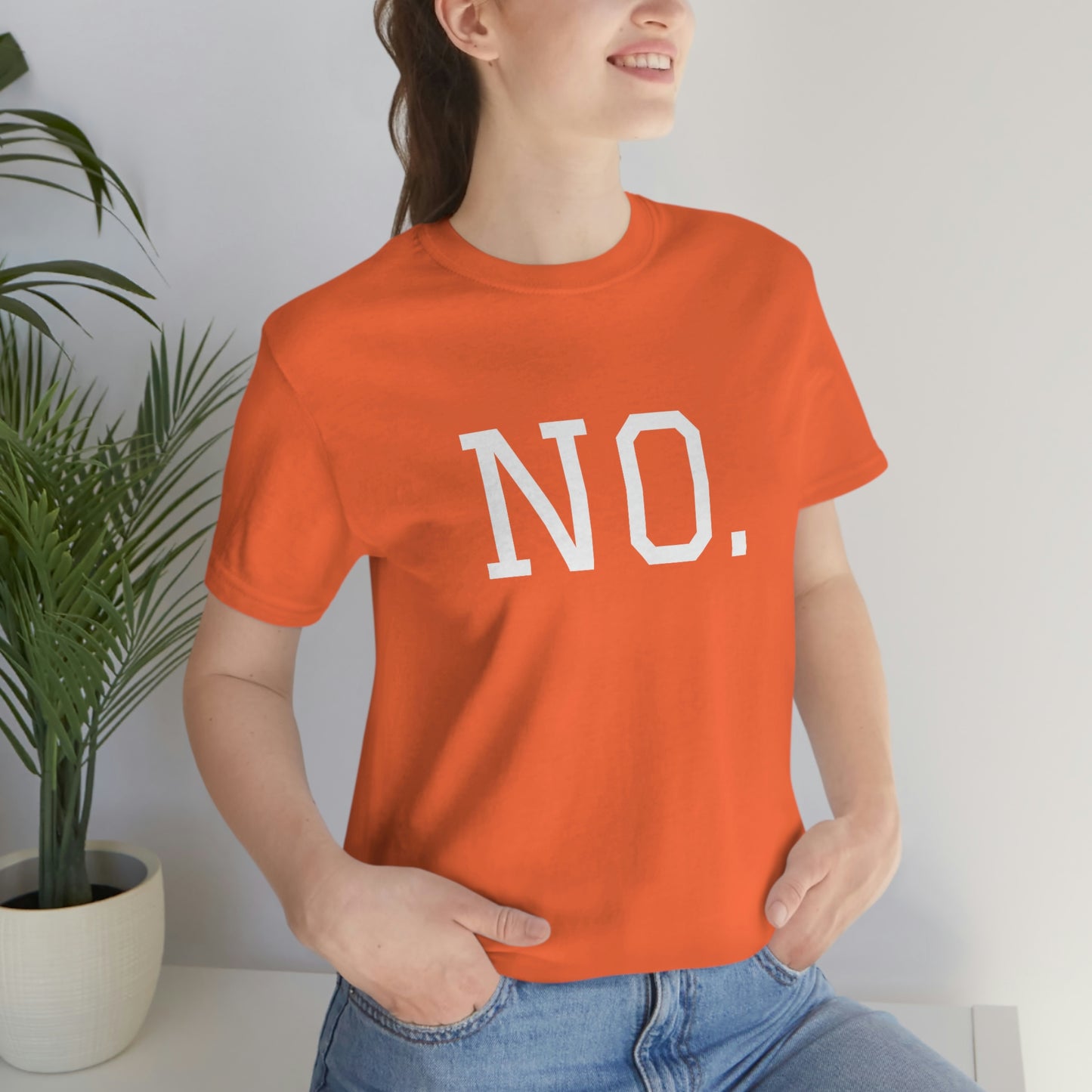 "NO" simplified Unisex Jersey Short Sleeve Tee